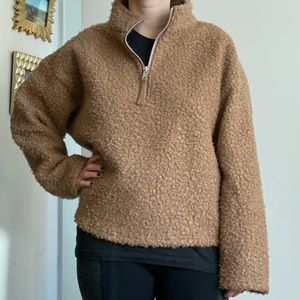Zara teddy half zip pullover